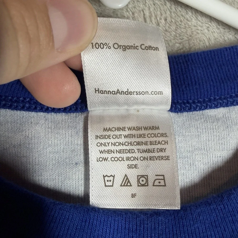 Hanna Andersson Fitted Dreidel Pajamas Kids Size 12 Blue Organic Cotton Hanukkah